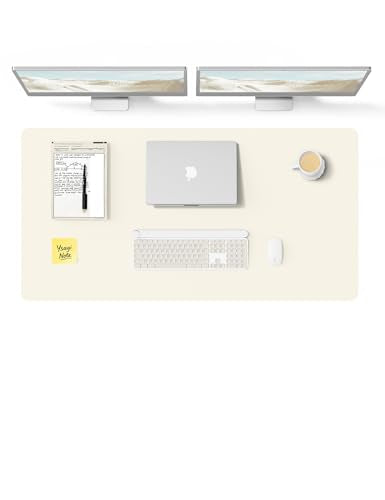 YSAGi Leather Desk Protector, Office Mat, Large Mouse Mat, Non-Slip PU Leather Blotter, Laptop Desk Pad, Waterproof Writing P