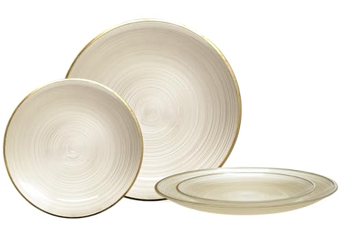 " OCCASIONS " 50 Plates Pack (25 Guests)-Wedding Party Disposable Plastic Plate Set -25 x 10'' Dinner + 25 x 7'' Salad & Dess