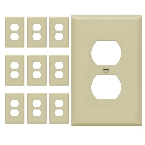 ENERLITES Duplex Receptacle Outlet Wall Plate, Electrical Outlet Cover, Gloss Finish, Mid-Size 1-Gang 4.88" x 3.11", Unbreaka
