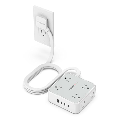 TESSAN Surge Protector Power Strip with 900J Surge Protection, 5 Ft, Grey