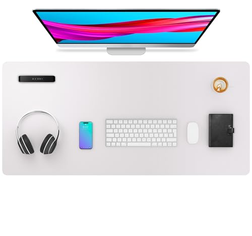 Aothia Large PU Leather Desk Pad Protector – Non-Slip Mouse Pad & Writing Mat for Office/Home, Waterproof, Easy to Clean (36"