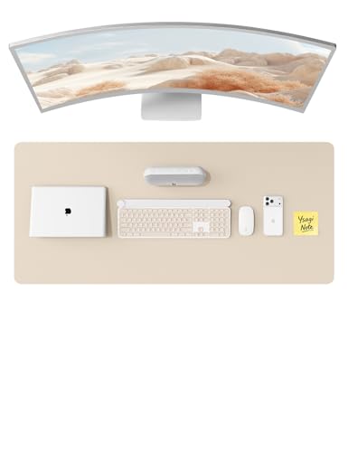 YSAGi Leather Desk Pad Protector, Office Desk Mat, Large Mouse Pad, Non-Slip PU Leather Desk Blotter, Laptop Desk Pad, Waterp
