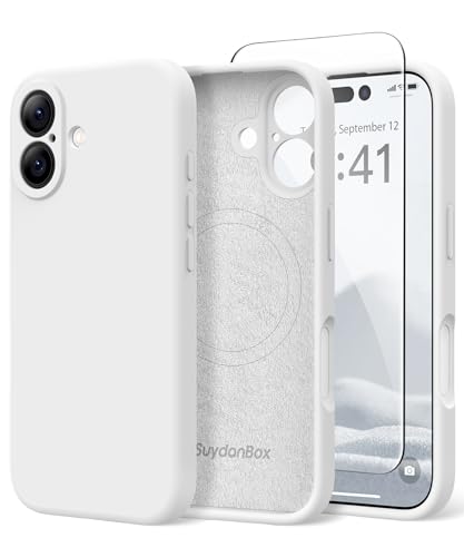 SuydanBox Magnetic for iPhone 16 Case Silicone White