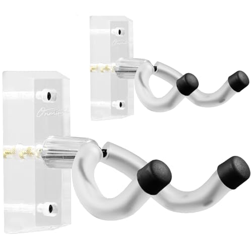 Onmiwod Guitar Wall Mount 2 Pack, Acrylic Guitar Hanger, U-Shaped Guitar Wall Hanger Mount, Guitar Holder Hook Stand Wall for