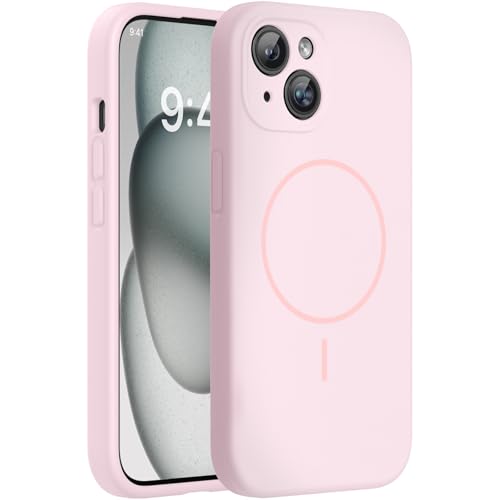 Miracase Silicone & Magnetic for iPhone 15 Case, Sand Pink