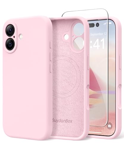 SuydanBox Magnetic for iPhone 17 Case Silicone Chalk Pink