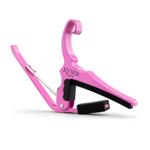 Kyser Musical Products Quick-Change Guitar Capo, KG6PRA, Pink Revival - For 6-String Acoustic Guitars, Made in USA, Quality,