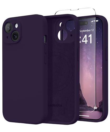 SuydanBox Magnetic for iPhone 15 Plus Case Silicone Deep Purple
