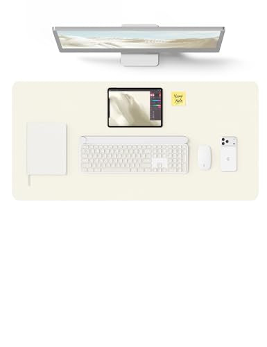 YSAGi Leather Desk Protector, Office Mat, Large Mouse Mat, Non-Slip PU Leather Blotter, Laptop Desk, Waterproof Writing Pad f