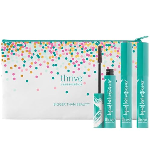 Thrive Causemetics Liquid Lash Extensions Mascara, Brown Black Shade 3 Pack