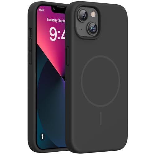 Miracase Silicone & Magnetic for iPhone 13 Case, Dark Black