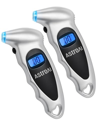 AstroAI Digital Tire Pressure Gauge 0-150PSI Calibrated to ANSI B40.7 +/-1PSI, 4 Units for Car Truck with Backlight LCD, Silv