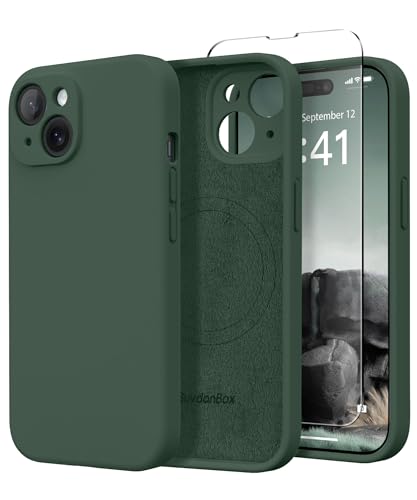 SuydanBox Magnetic for iPhone 14 Case Silicone Alpine Green