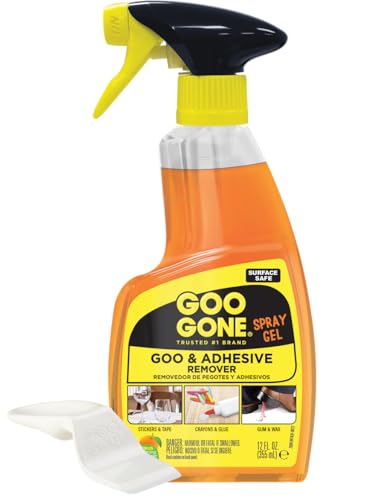 Goo Gone Adhesive Remover Spray Gel 12 Oz with Scraper, Surface Safe