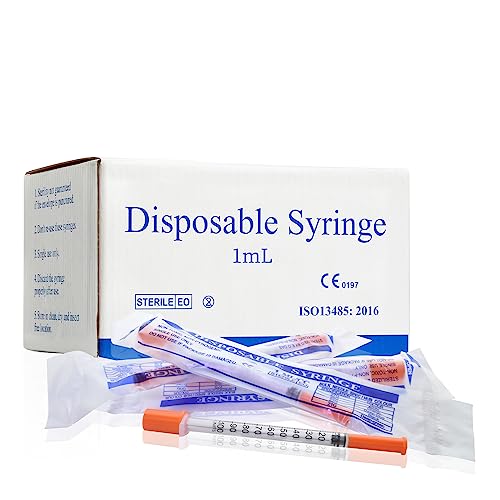 U-100 1ml 30 Gauge 5/16" Syringe, Individually Packed 100 PACK