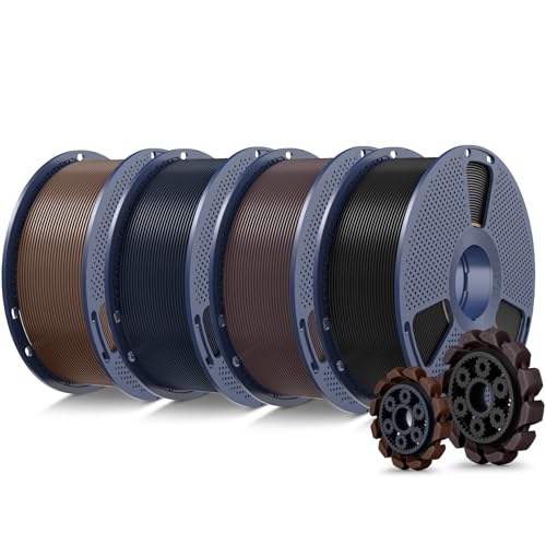 SUNLU PLA+2.0 3D Printer Filament, Multicolor, 4-Pack (4KG)