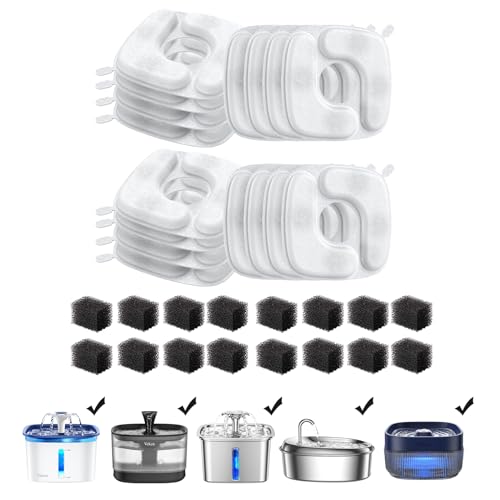 Veken Cat Water Fountain Filters, F1 Series, 16 Pack Replacement Filters