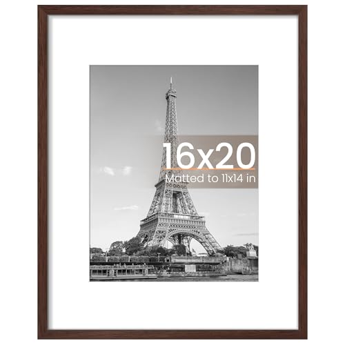 upsimples 16x20 Picture Frame, Wall Decor Poster Frames, Brown 1 Pack