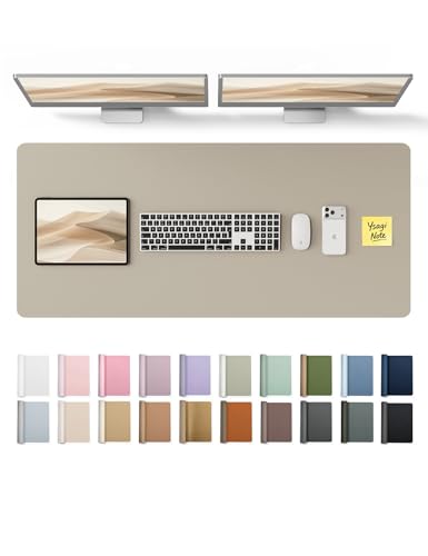 YSAGi Leather Desk Protector, Office Mat, Large Mouse Mat, Non-Slip PU Leather Blotter, Laptop Pad, Waterproof Writing Pad fo