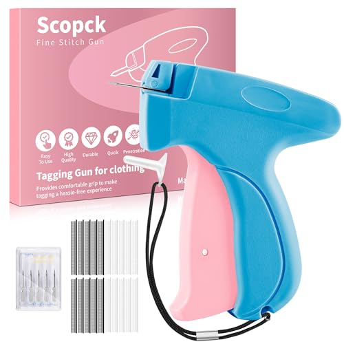 Stitch Gun for Clothes - Handheld Stitch Gun Quick Clothing Fixer - Mini Sewing Kit Micro Tagging Gun - Includes 6 Needle, 10