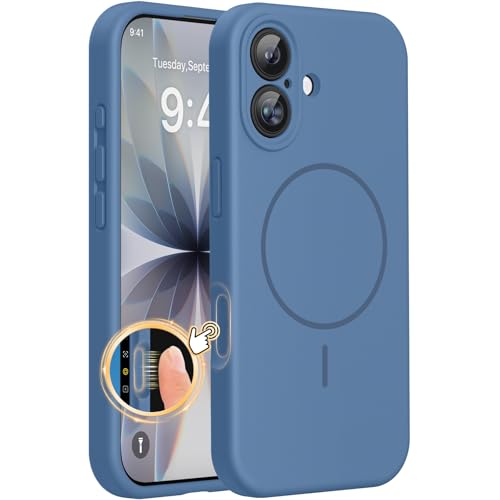Miracase Silicone & Magnetic for iPhone 17 Case, Glass Blue