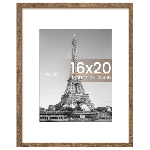 upsimples 16x20 Picture Frame, Wall Decor Poster Frames, Rustic Brown 1 Pcs