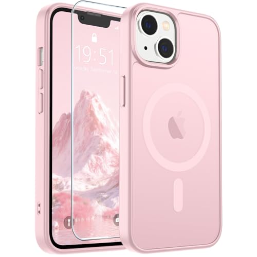 SUPFINE Magnetic for iPhone 14 Plus Case/iPhone 15 Plus Case Light Pink