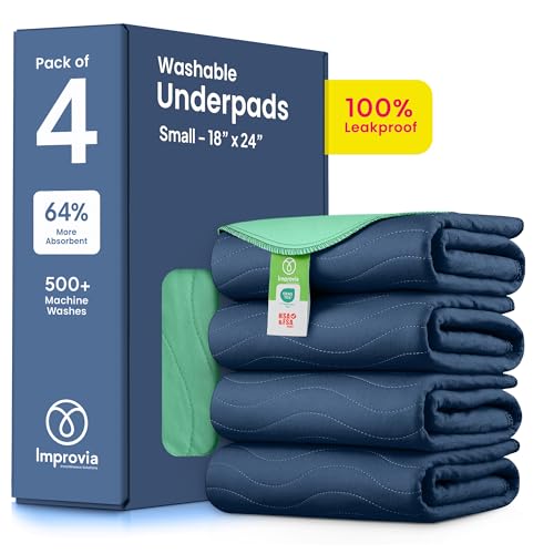 IMPROVIA® Washable Underpads, Heavy Absorbency Reusable Incontinence Pads