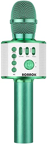 BONAOK Bluetooth Karaoke Microphone, Portable Mic for Adults Kids