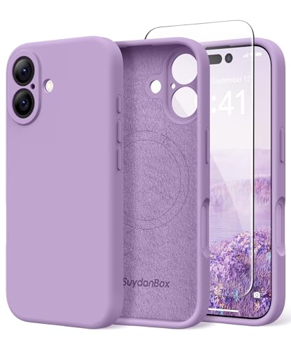 SuydanBox Magnetic for iPhone 16 Case Silicone Light Purple
