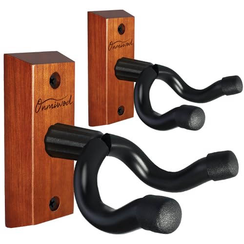 Guitar Wall Mount 2 Pack, Mahogany Wood Guitar Hanger, U-Shaped Guitar Wall Hanger Mount, Guitar Holder Hook Stand Wall for A