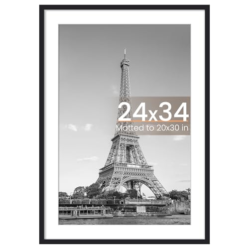 upsimples 24x34 Poster Frame, Wall Decor Picture Frames, Black 1 Pack