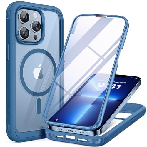 Miracase Magnetic for iPhone 13 Pro Max Case 6.7 inch, (Compatible with MagSafe) Upgrade Full-Body Clear Phone Bumper Case wi