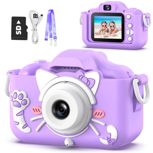 Goopow Kids Camera Toys for 3-8 Year Old Girls Boys,Children Digital Video Camcorder Camera with Cartoon Soft Cover, Best Chr