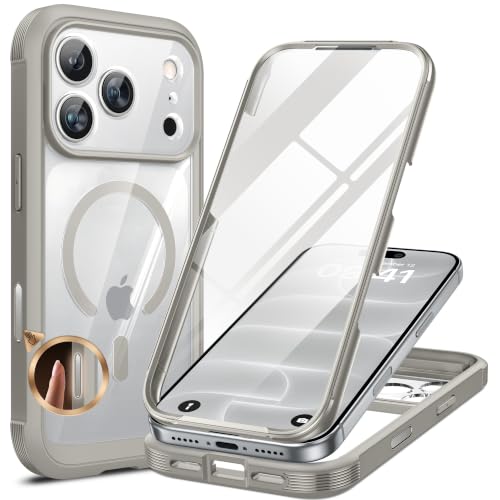 Miracase Magnetic for iPhone 18 Pro Case 6.3",Full Body Protection,Titanium