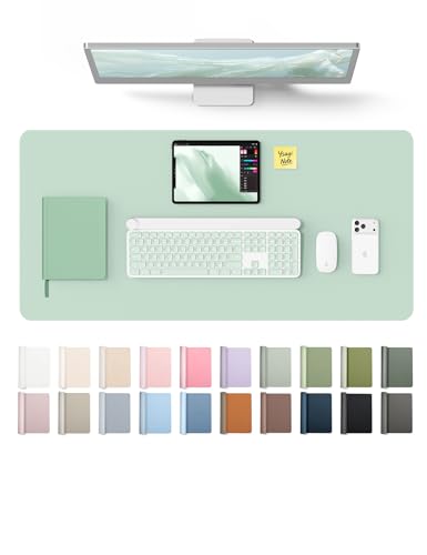 YSAGi Leather Desk Protector, Office Mat, Large Mouse Mat, Non-Slip PU Leather Blotter, Laptop Desk Pad, Waterproof Writing P
