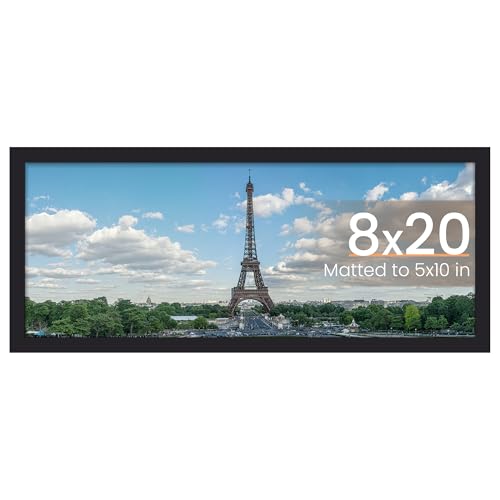 upsimples 8x20 Picture Frame, Wall Decor Poster Frames, Black 1 Pack