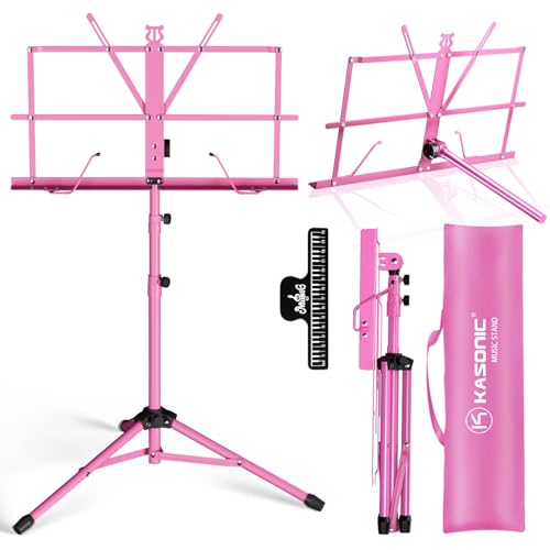 K KASONIC Music Stand, 2 in 1 Folding Sheet Music & Book Stand With Bag