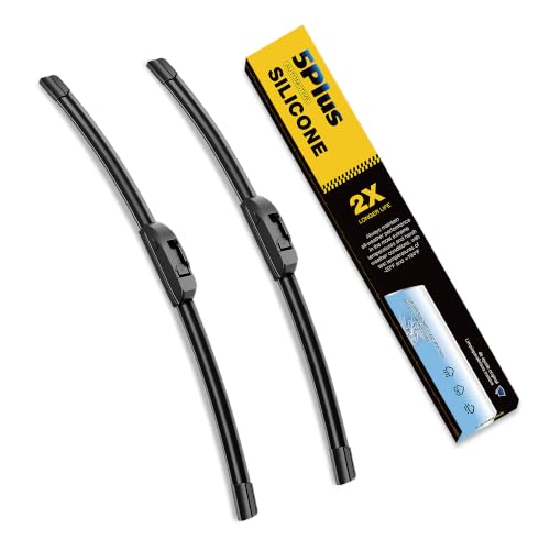 5 PLUS Premium Silicone Wiper Blades 22"+18" Front Windshield Wipers 2-PACK