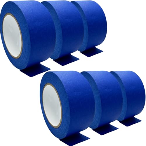 Professional Painters Tapes 2 Inch Wide (1.88 In x 60.1 Yds x 6 Rolls =360.6 Yds ), Blue Masking Tape, Paint Paper Tape, Prot