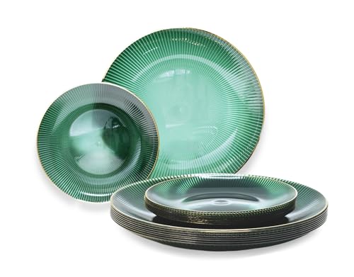 " OCCASIONS " 60 Plates Pack (30 Guests)-Heavyweight Wedding Party Disposable Plastic Plate Set -30 x 10'' Dinner + 30 x 7''