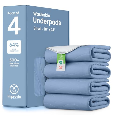 IMPROVIA® Washable Underpads, Heavy Absorbency Reusable Incontinence Pads