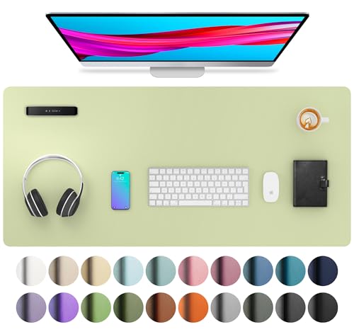 Aothia Leather Desk Pad Protector, Mouse Pad, Office Desk Mat, Non-Slip PU Leather Desk Blotter, Laptop Desk Pad, Waterproof