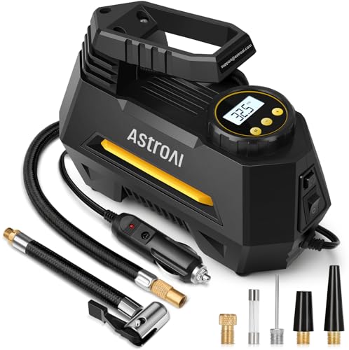 AstroAI AIRUN H Tire Inflator Portable Air Compressor, 12V DC Tire Inflator, Auto Shut-Off with Digital Pressure Gauge & LED