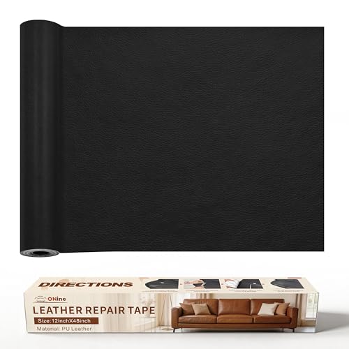 ONine Leather Repair Patch,Leather Repair Tape, 12 x 48 inches Leather Repair Patch for Furniture,Vinyl Repair Kit,Leather Co
