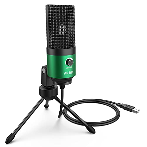 FIFINE K669 Green USB Condenser Microphone for Recording, Video Conference