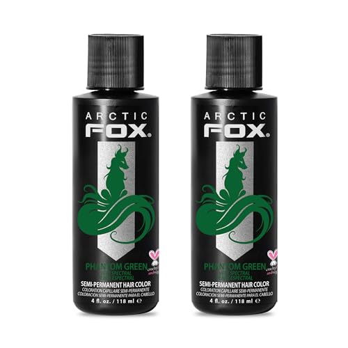 ARCTIC FOX Semi-Permanent Hair Dye Phantom Green - Ammonia-Free - 2 x 4 oz