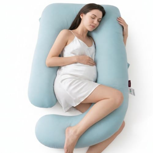 Momcozy New Cooling Pregnancy Pillow - U Shaped Full Body Maternity Pillow