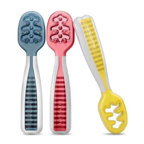 NumNum Baby Spoons Self Feeding 6 Months, 3-Pack Little Rainbow