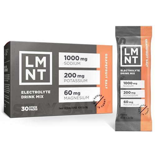 LMNT Zero Sugar Electrolytes - Grapefruit Salt | Drink Mix | 30 Count